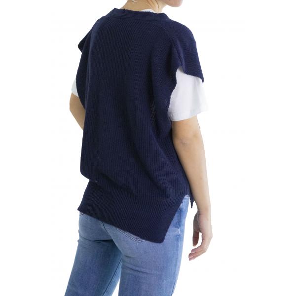 Cardigan con scollo a V con bottoni smanicato